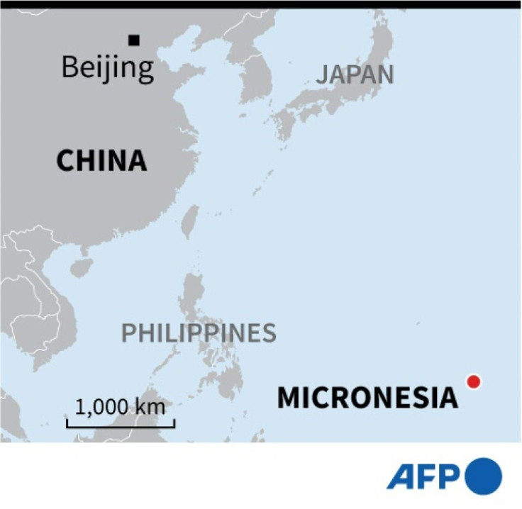 Map locating Micronesia.