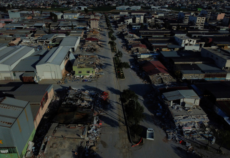 View of flattened buildings in Antakya Kucuk Sanyi Sitesi Industrial Estate