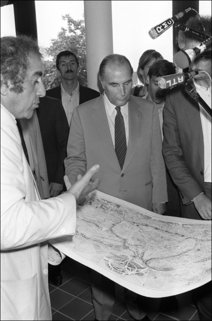 Castro in 1983 showed former president Francois Mitterrand around a new building for trade unions in the Paris suburb of Saint Denis