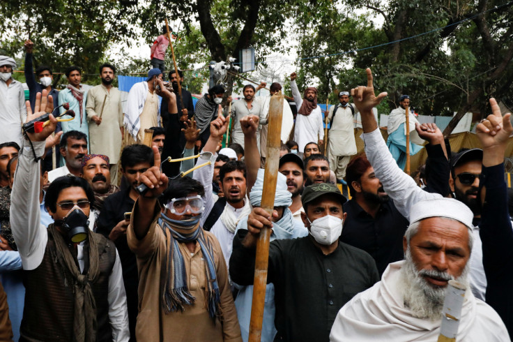 People gather in support of former Pakistani Prime Minister Imran Khan in Lahore