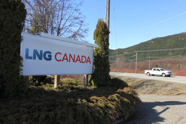 The entrance to Shell's LNG Canada project site is shown in Kitimat in northwestern British Columbia