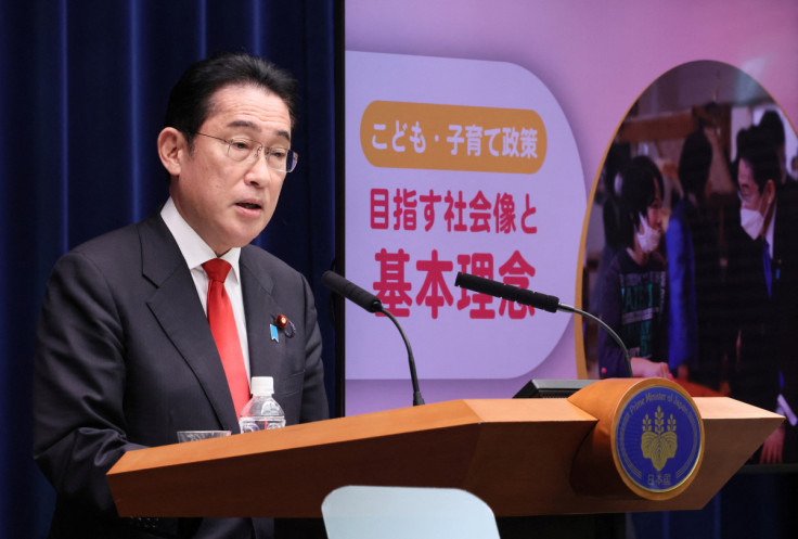 Japanese Prime Minister Fumio Kishida speaks at a press conference  in Tokyo