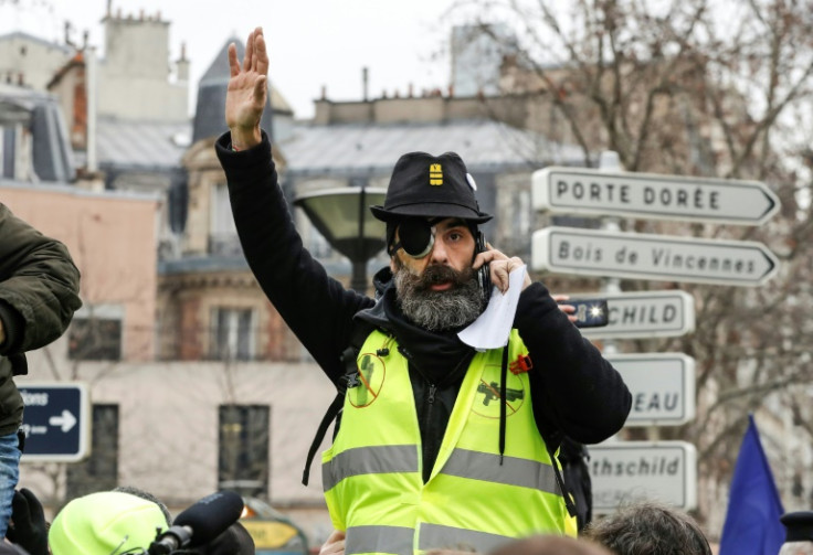 Jerome Rodrigues, here pictured after being injured in clashes with police in 2019, now calls for Macron's 'defeat'