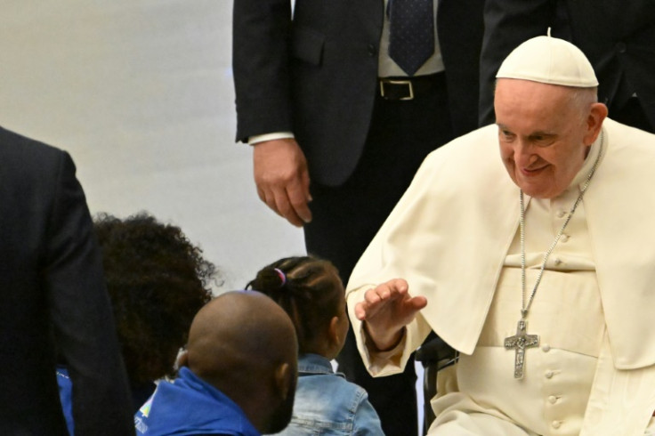 Pope Francis held an audience Saturday for refugees brought to Europe through a Christian-led corridor scheme