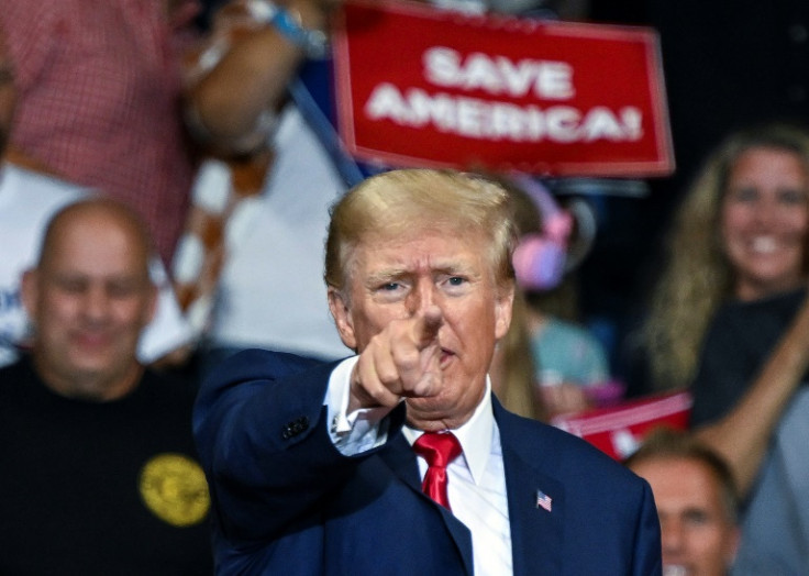 Former US President Donald Trump speaks during a campaign rally in Wilkes-Barre, Pennsylvania in September 2022