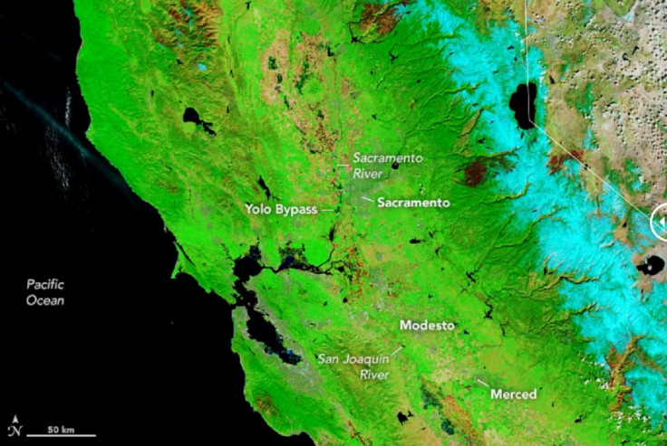 California, Atmospheric River, 2023, Satellite, NASA,