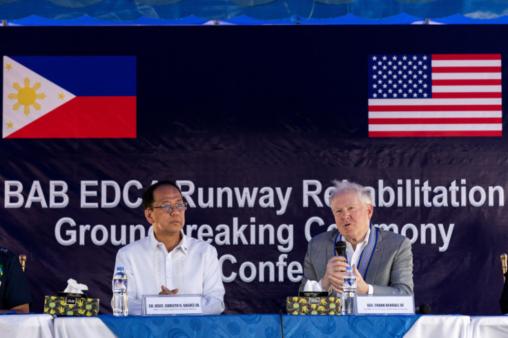 Philippine and U.S. military officials attend a groundbreaking ceremony