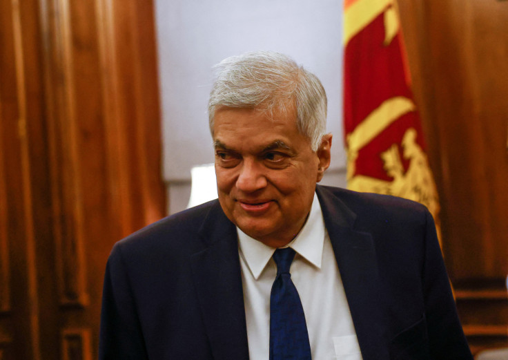 Sri Lanka's President Ranil Wickremesinghe attends an interview with Reuters in Colombo