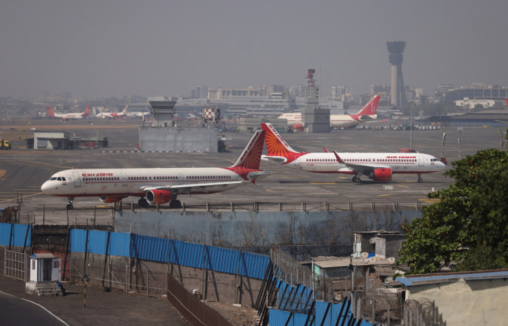 Air India passenger aircraft are seen on the tarmac at Chhatrapati Shivaji International airport in Mumbai