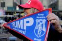 A supporter of former US President Donald Trump outside the Manhattan District Attorney's office in New York City on March 21, 2023