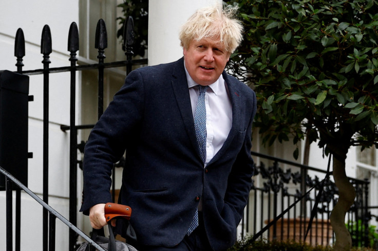 Former British Prime Minister Boris Johnson leaves his home, in London