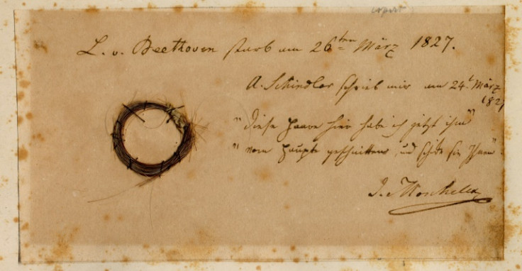 A lock of hair from German composer Ludwig van Beethoven used for a DNA analysis of the composer's health problems