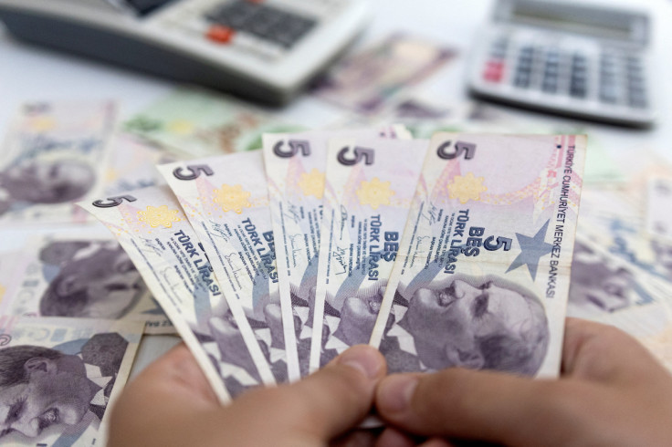 Illustration shows Turkish Lira banknotes