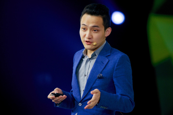 Chinese cryptocurrency entrepreneur Justin Sun speaks at a financial forum in Beijing