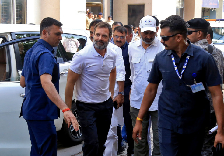 Rahul Gandhi arrives to appear before a court in Surat