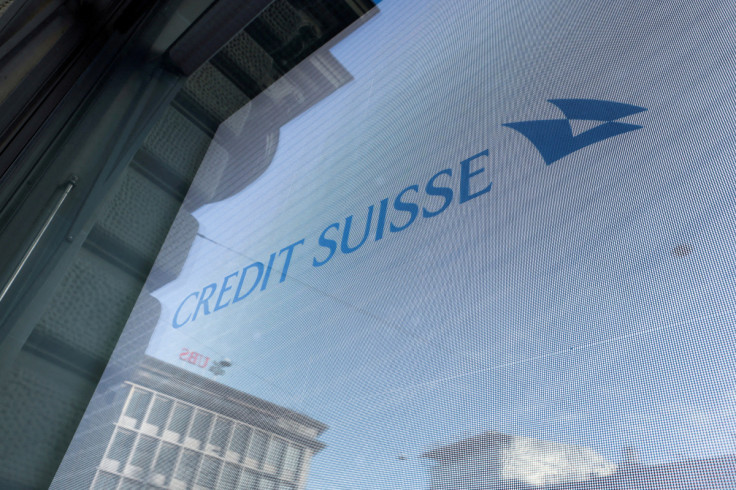 Logos of Swiss banks UBS and Credit Suisse are seen in Zurich