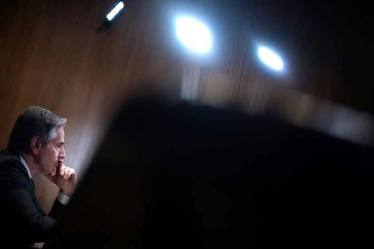 US Secretary of State Antony Blinken listens during a Senate hearing on March 22, 2023