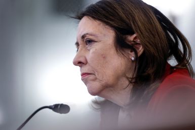 U.S. Senator Maria Cantwell (D-WA) listens during a Senate during a hearing about the East Palestine train derailment in Washington
