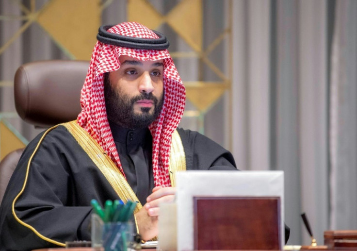 Saudi Crown Prince Mohammed bin Salman attends a meeting in 2019