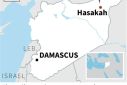 Map of Syria locating Hasakah near where the US carried out air strikes after drone attack killed one American contractor and injured five US service personnel, according the US military on March 23.