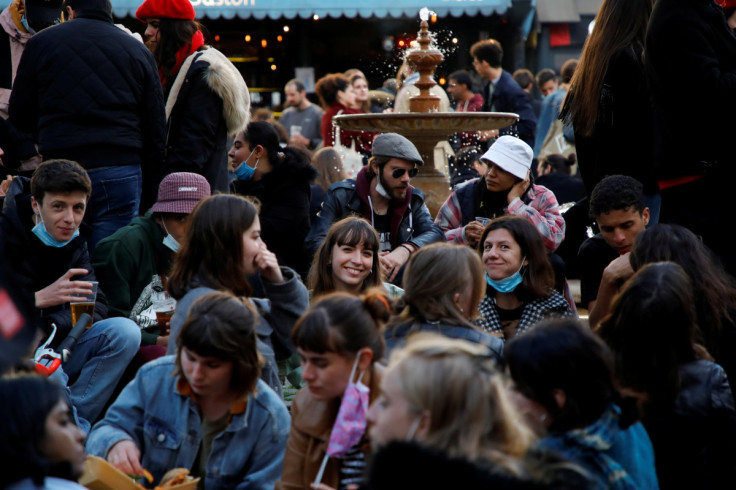 French cafes and restaurants reopen their terraces to customers in Paris