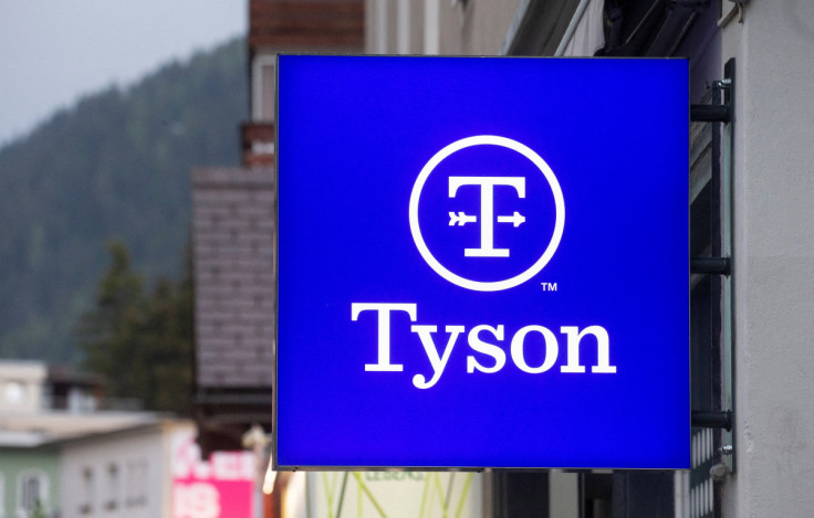 Logo of Tyson Foods is seen in Davos