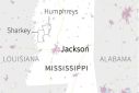 Map of the US state of Mississippi, where a tornado and violent storms have killed at least 23 people