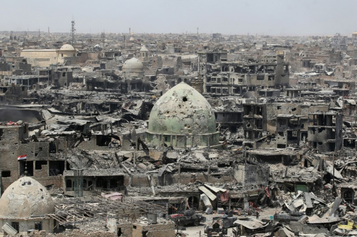 Mosul's Old City lies in ruins on July 9, 2017 after the battle to push back IS