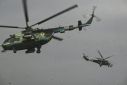 Ukrainian pilots say their ancient Mi-24s (R) and Mi-8s (L) are outplayed technologically by Russia