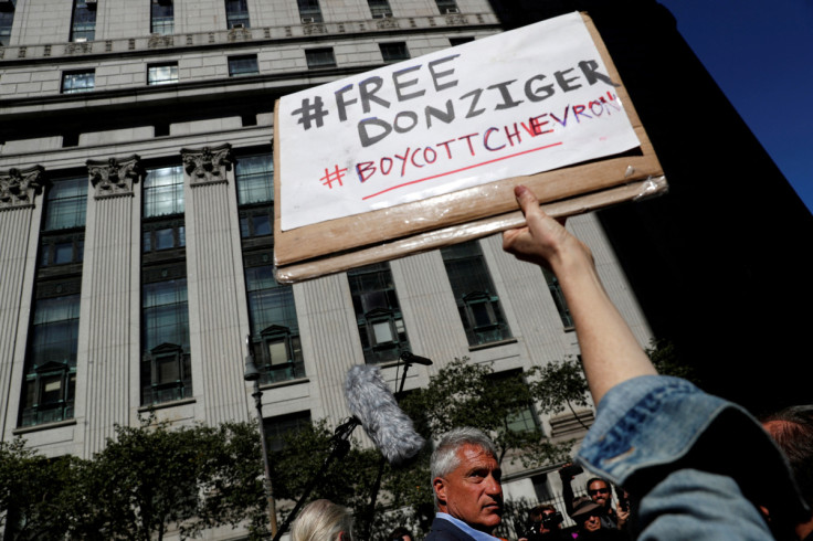 Attorney Donziger outside the Manhattan Federal Courthouse in New York City