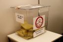 A ballot box is pictured during Turkey's presidential and parliamentary elections in Frankfurt