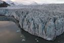 A drone view of the Esmarkbreen glacier on Spitsbergen island in Norway