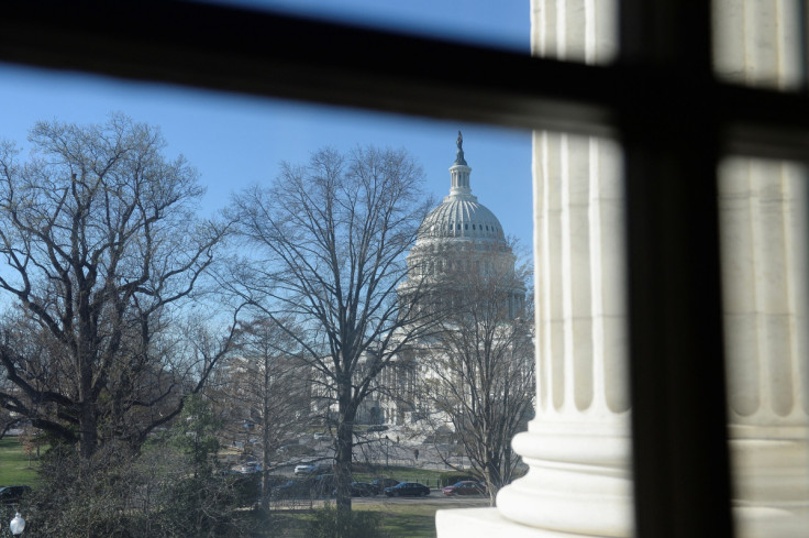 The U.S. Capitol dome is seen in the morning sun