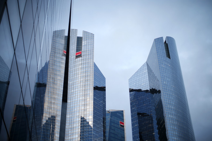 A general view shows French bank Societe Generale headquarters buildings in La Defense near Paris