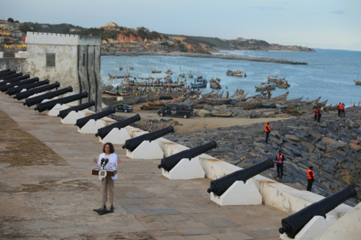 US Vice President Kamala Harris visited Cape Coast Castle, where slaves were shipped to North and South America and the Caribbean