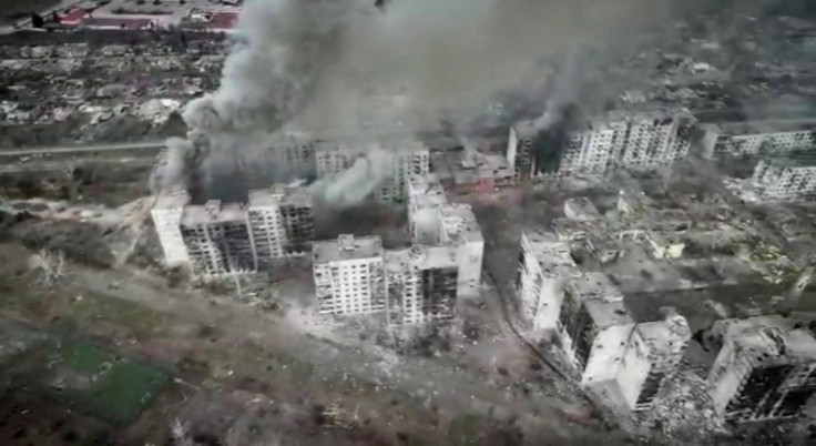 Drone footage over Bakhmut shows devastation amid fierce fighting