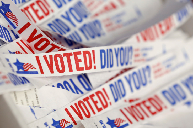 Wristbands for voters are seen at a polling station during early voting in Chicago