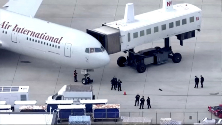 Political prisoners from Nicaragua arrive near Dulles International Airport in Virginia