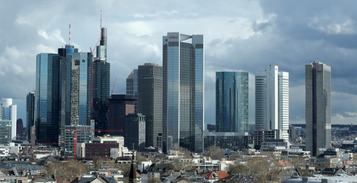 The financial district with Germany's Deutsche Bank and Commerzbank is pictured in Frankfurt