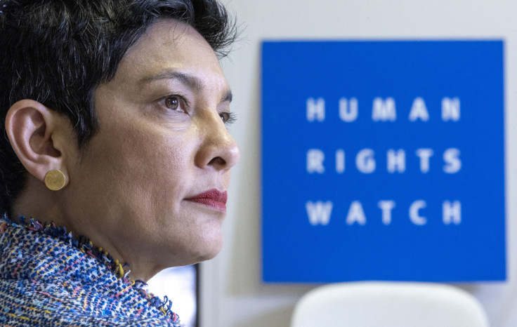 Hassan, Executive Director of Human Rights Watch is seen during an interview in Geneva