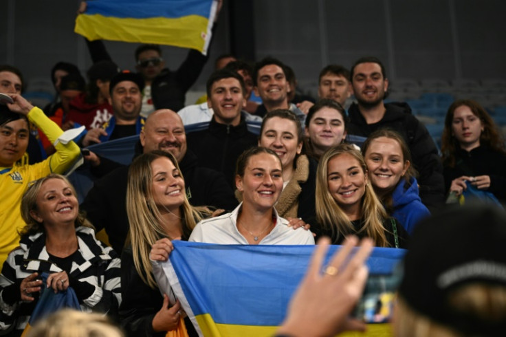 Ukrainian tennis player Marta Kostyuk (C) has criticised the lack of support she and her compatriots have received from the WTA over their reluctance to play Russian opponents