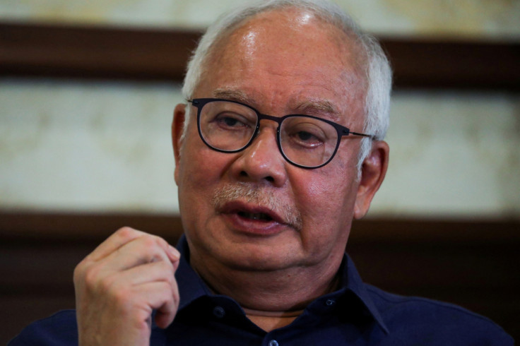 Malaysia's former Prime Minister Najib Razak speaks during an interview with Reuters in Kuala Lumpur