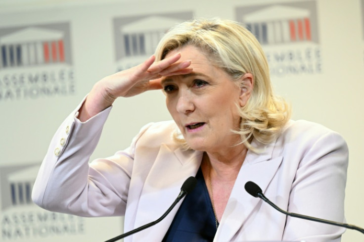 Le Pen has sought to project an image of sobriety compared with the government's raucous and outraged opponents on the hard-left