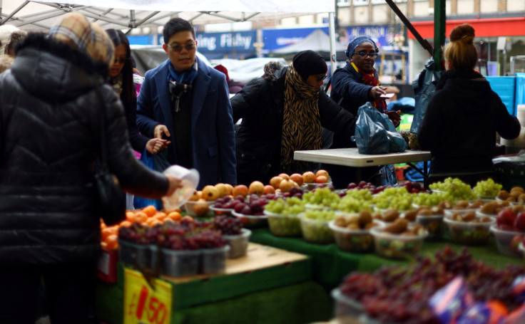 People shop for groceries in south east London