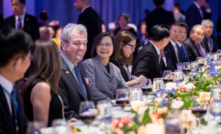 Taiwan's President Tsai Ing-wen and New Jersey Governor Phil Murphy attend an event with members of the Taiwanese community, in New York