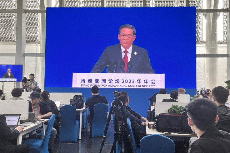 Chinese Premier Li Qiang delivering a speech at the Boao Forum for Asia Annual Conference 2023