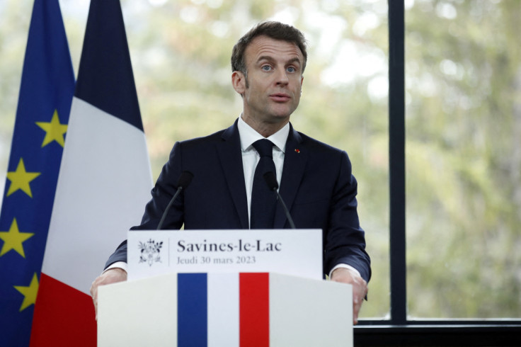 French President Emmanuel Macron visits Sainte-Savine-Le-Lac