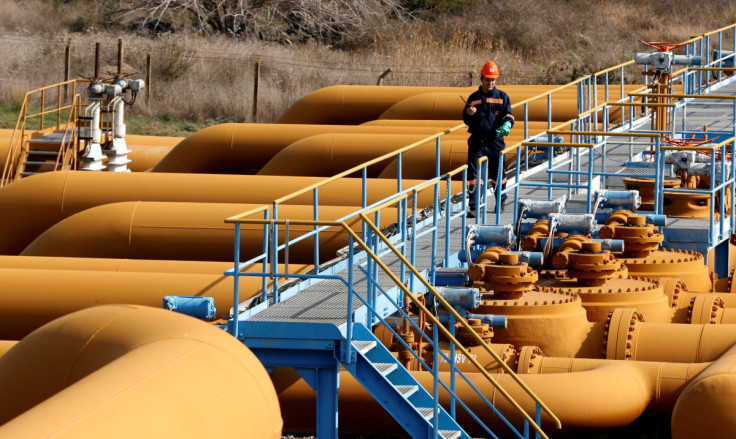 A worker performs checks at Turkey's Mediterranean port of Ceyhan