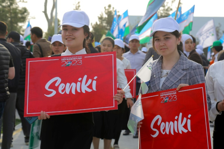 Some students said their professors forced them to come and even provided them with flags, banners and caps