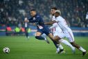 Mbappe on the move: The French striker in action on Sunday